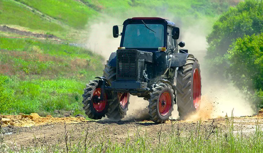 Reduce speed to reduce agricultural tyre wear
