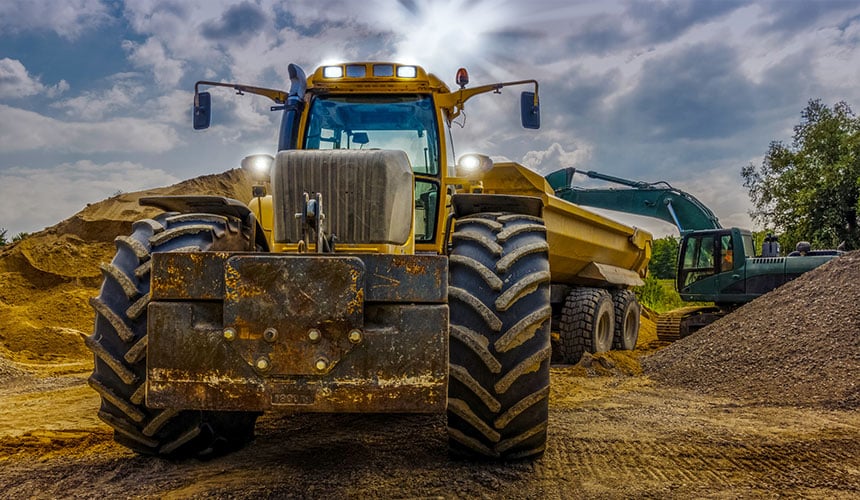 Agricultural tyres are not suitable for civil engineering work