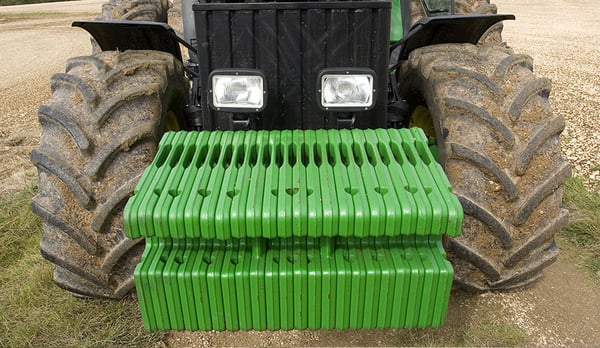 Front metal ballast weights