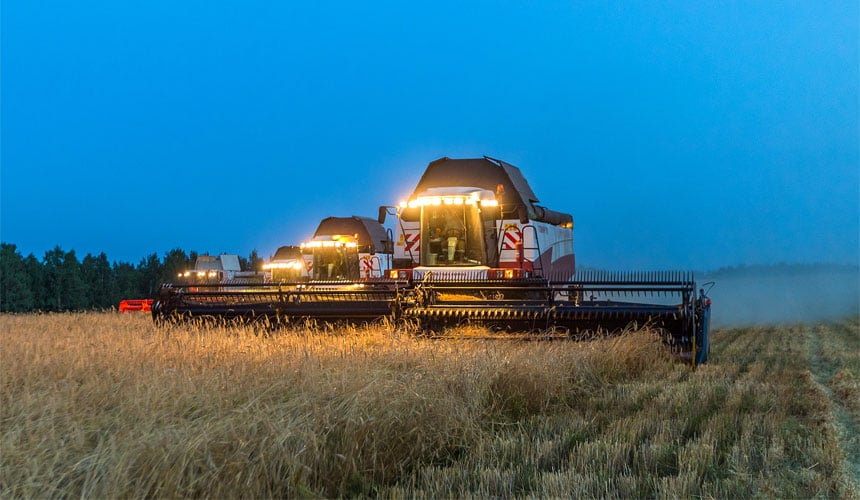 Large dimension tyres offset the weight of the harvesters better