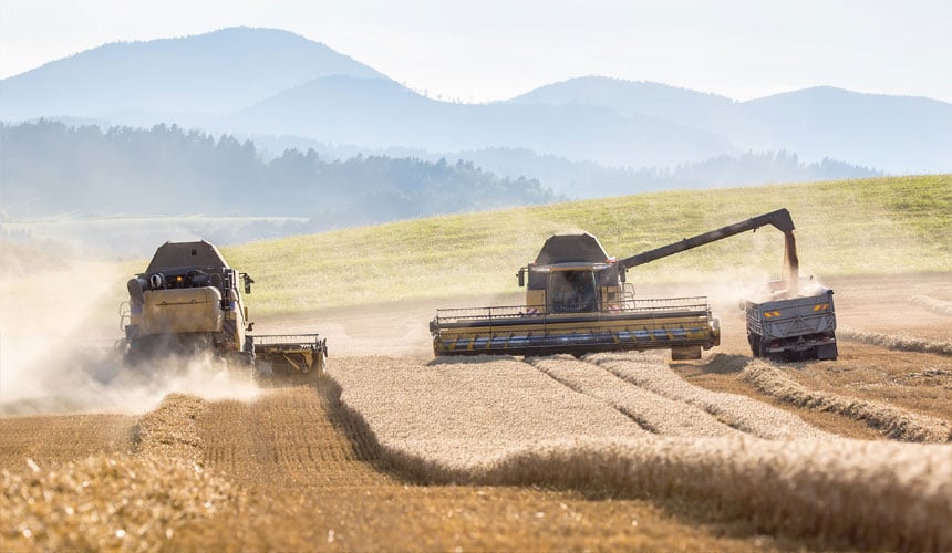 Wide tyres to improve motricity during harvesting