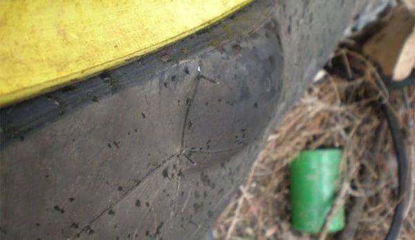 Hernia at the level of the heel